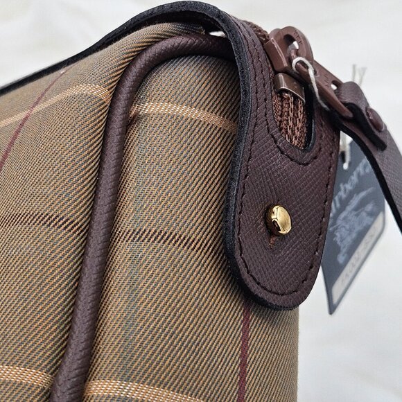 Burberrys Nova Check Brown Canvas & Leather Clutch Bag - Picture 12 of 16